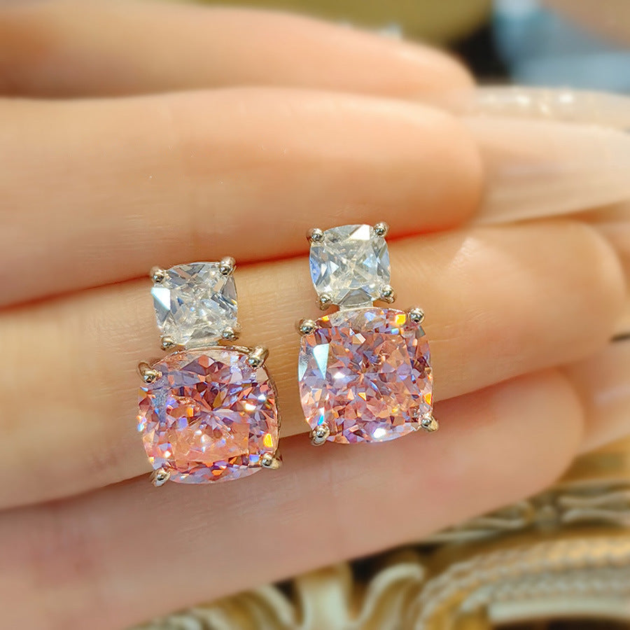 Pink & Purple Diamond Set – Pendant, Ring & Stud Earrings