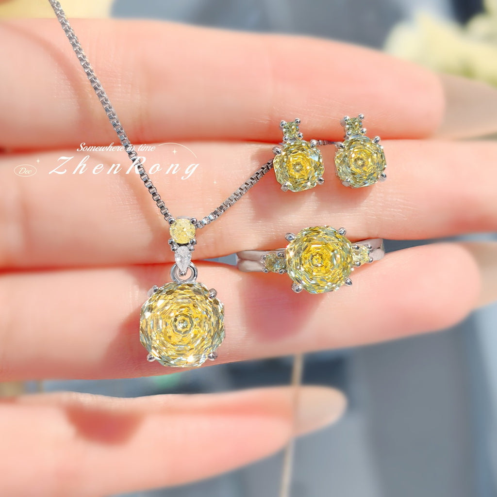 Octagon Rose Cut Zirconia Set – 4 Colors, 3 Styles Each