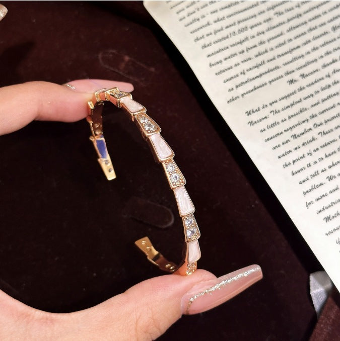 Luxury Brushed Pavé Bracelets – 58 Styles, Champagne Gold