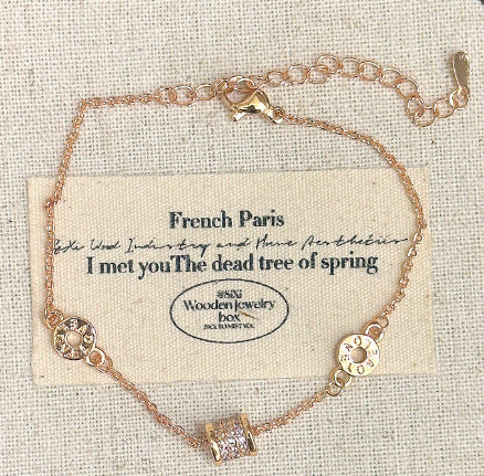 Luxury Brushed Pavé Bracelets – 58 Styles, Champagne Gold