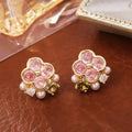 Pink Zircon Flower Earrings | Fairycore Nature Jewelry for Women