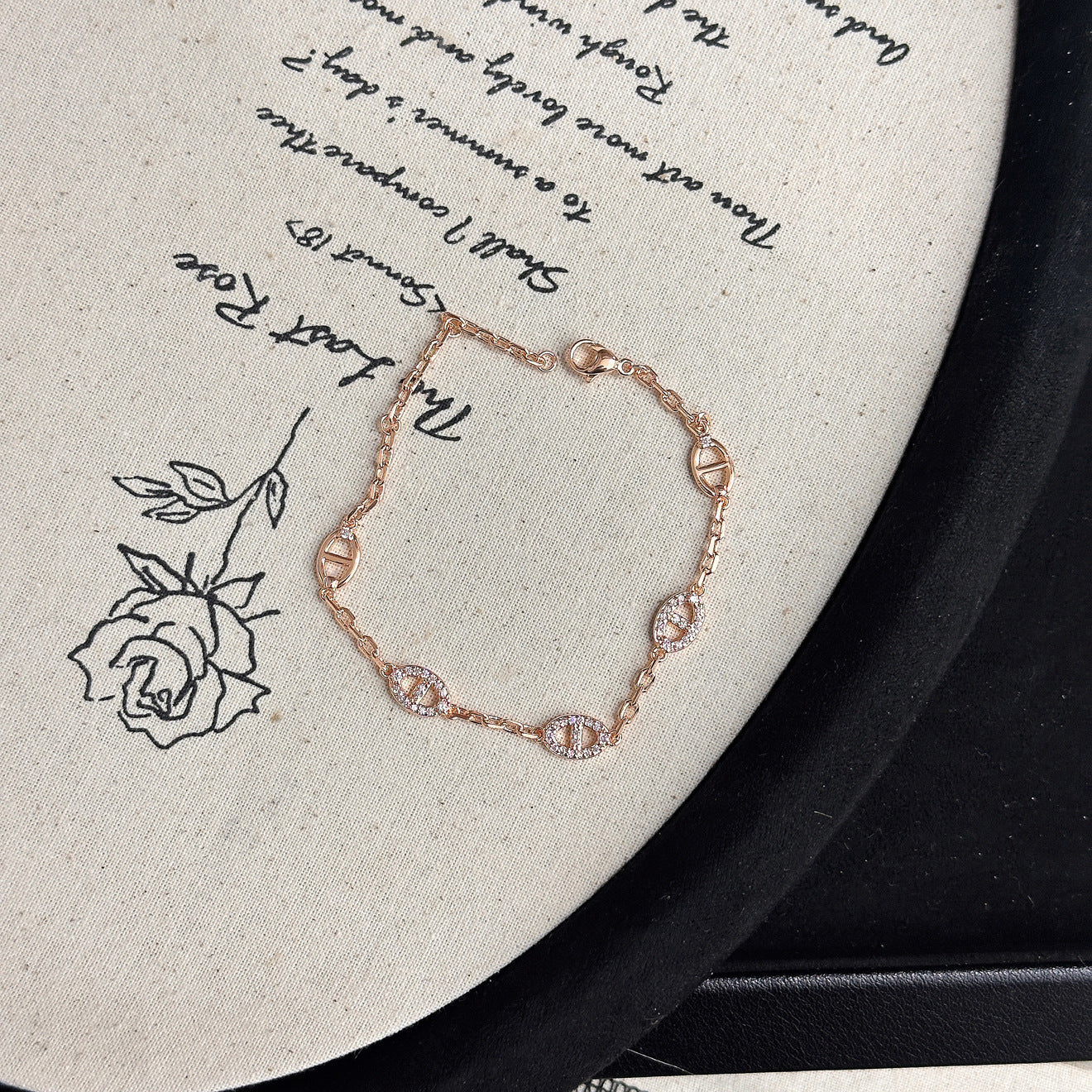 Luxury Brushed Pavé Bracelets – 58 Styles, Champagne Gold