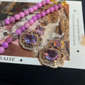 Violet Peace Lock Necklace & Earrings – Chinese New Style