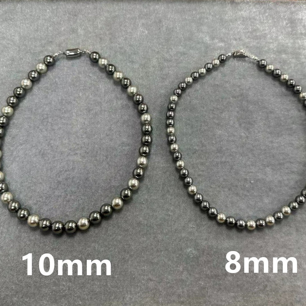 Shadow Gradient · 8-10mm Tahitian Grey Bead Choker