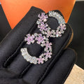 French Floral Blossom Earrings – Micro Pavé Zirconia Flower Studs