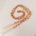 Glass Cascade Necklace – 90 or 130 Handblown Beads in Red, Blue & White