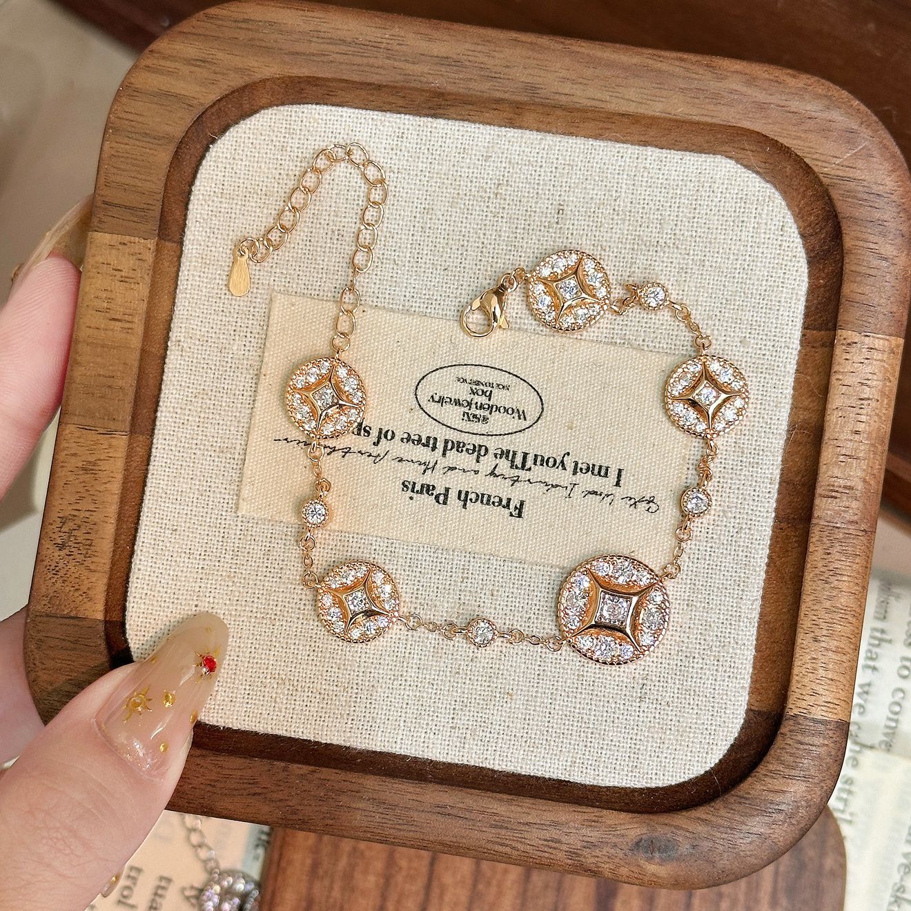 Luxury Brushed Pavé Bracelets – 58 Styles, Champagne Gold