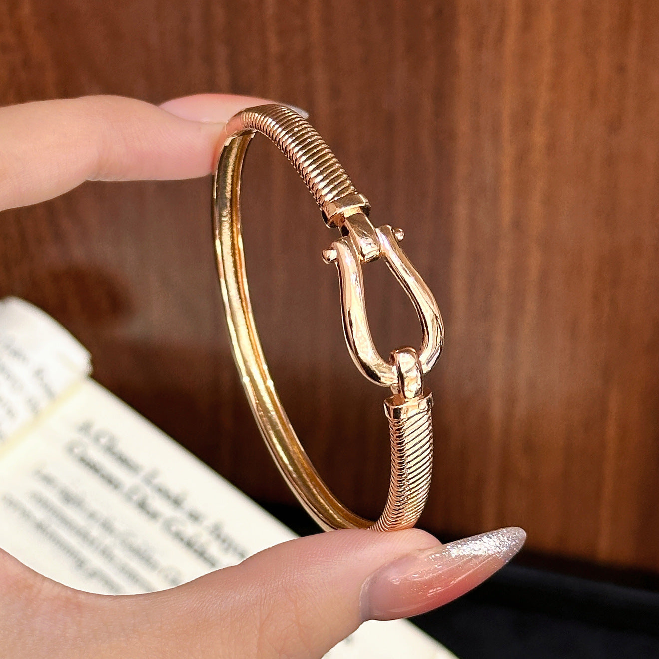 Luxury Brushed Pavé Bracelets – 58 Styles, Champagne Gold