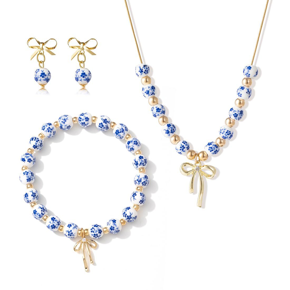 Porcelain Butterfly Bracelet & Keychain – Chinese Blue & White