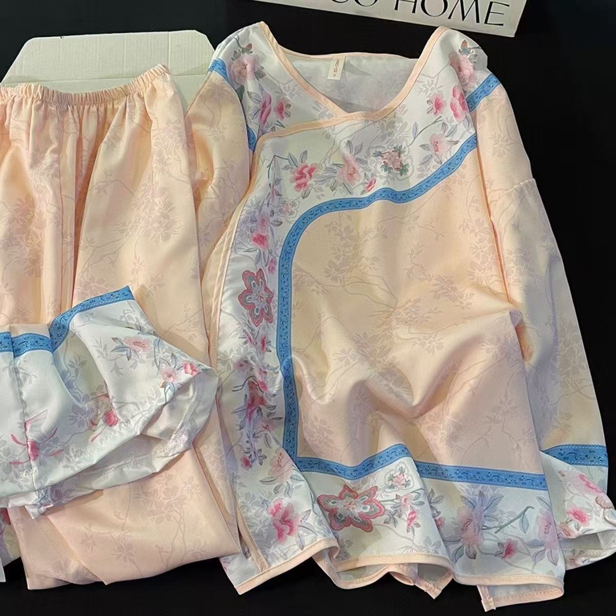 Korean-Chinese Palace Pajama Set – Vintage Court Style, M-XXL