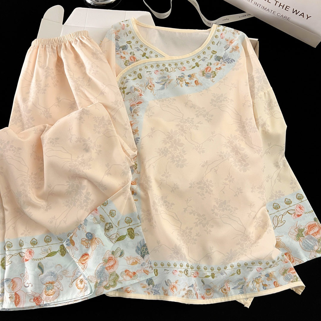 Korean-Chinese Palace Pajama Set – Vintage Court Style, M-XXL