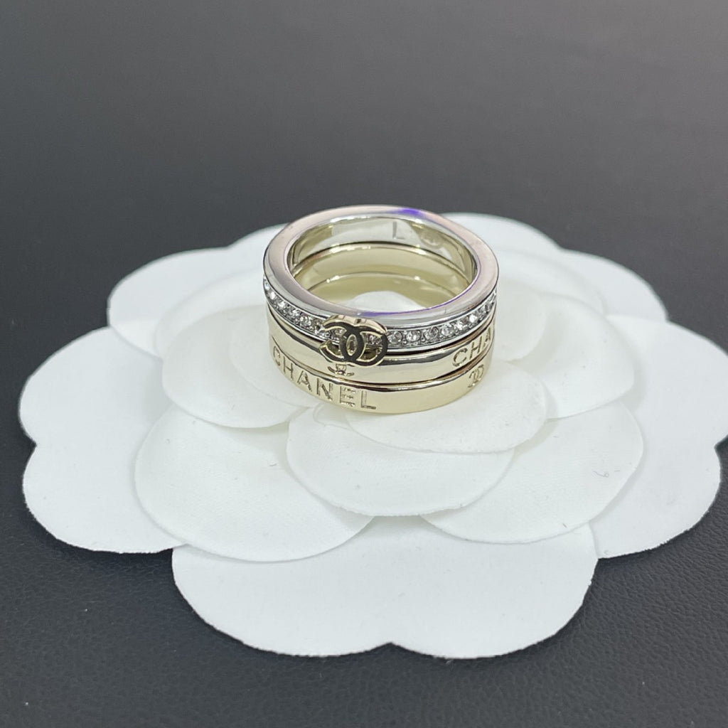 Interlocking C Ring & Bangle Set – Pavé Zirconia Band
