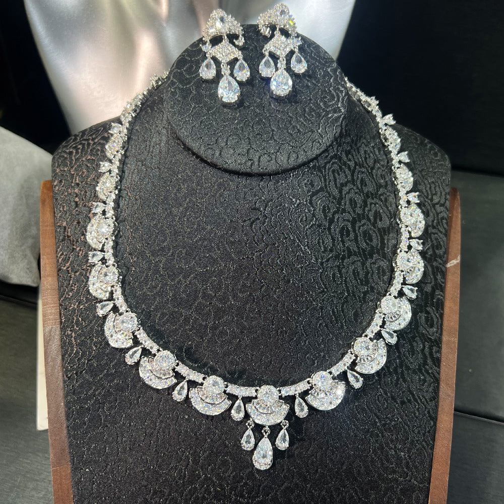 Vintage Court Set – Micro Pavé AAA Zirconia Necklace & Earrings
