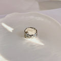 The Mesh Band Ring - Titanium Steel Woven Texture, Stackable - Pale Luna Jewelry
