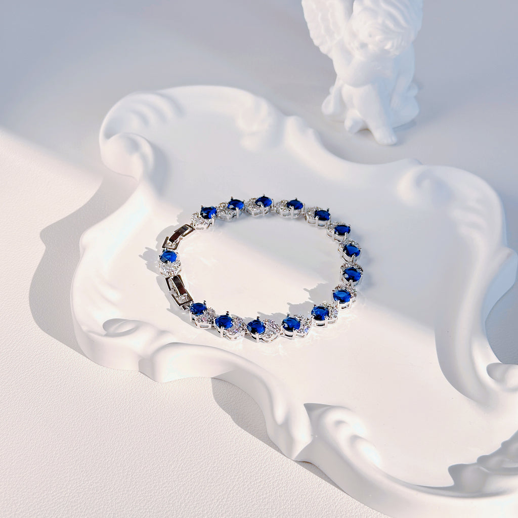 Sapphire Blue Heart Bracelet - Deep Blue Heart Charm Bracelet | Love & Loyalty Jewelry for Women