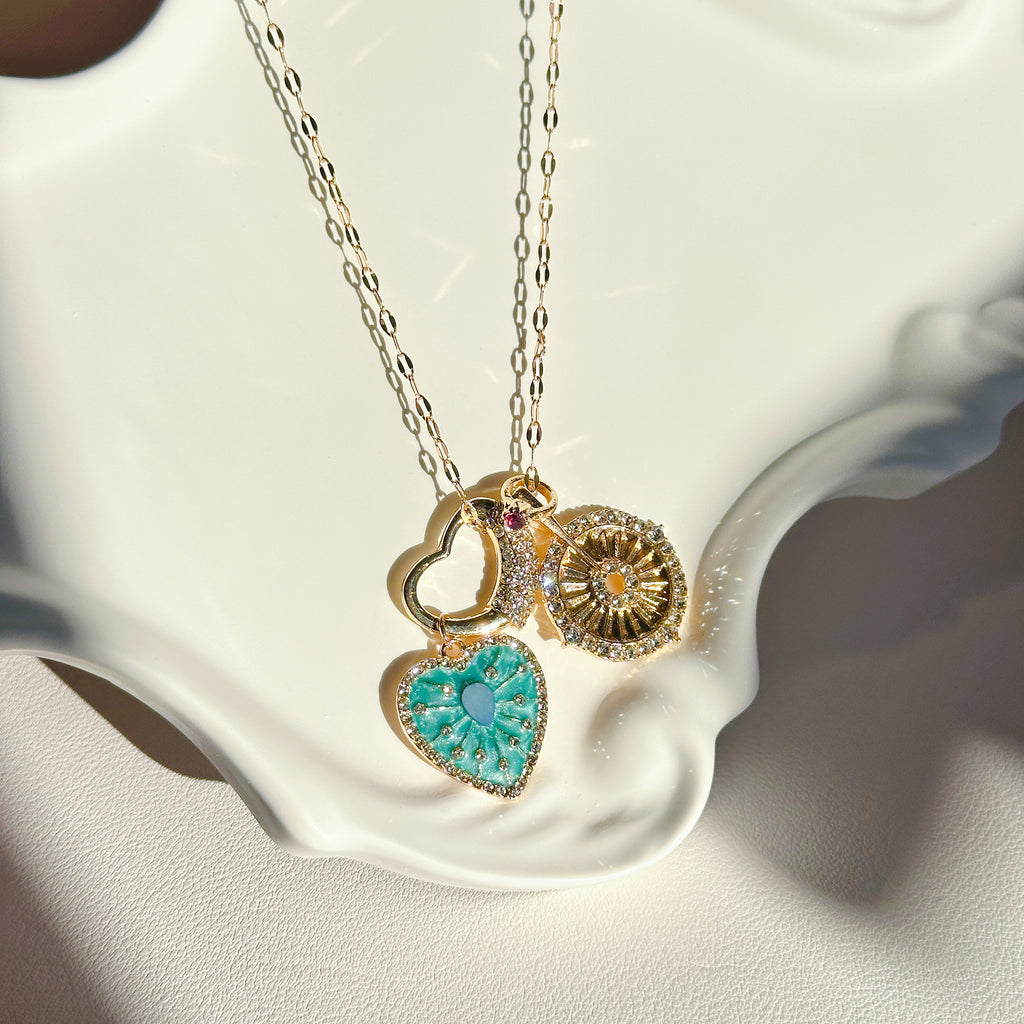 The Arcana Duo Set | Vintage Tarot Moon, Sun & Star Pendant Necklaces