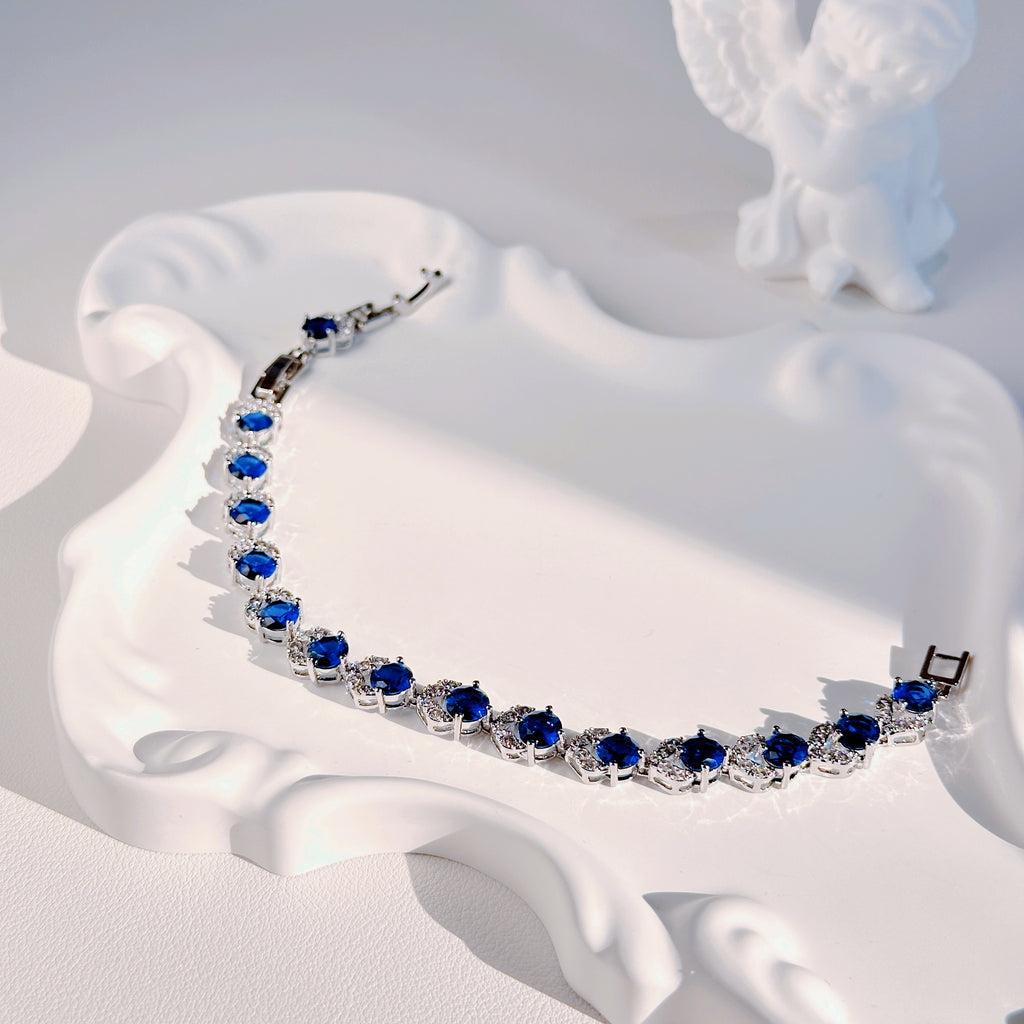 Sapphire Blue Heart Bracelet - Deep Blue Heart Charm Bracelet | Love & Loyalty Jewelry for Women