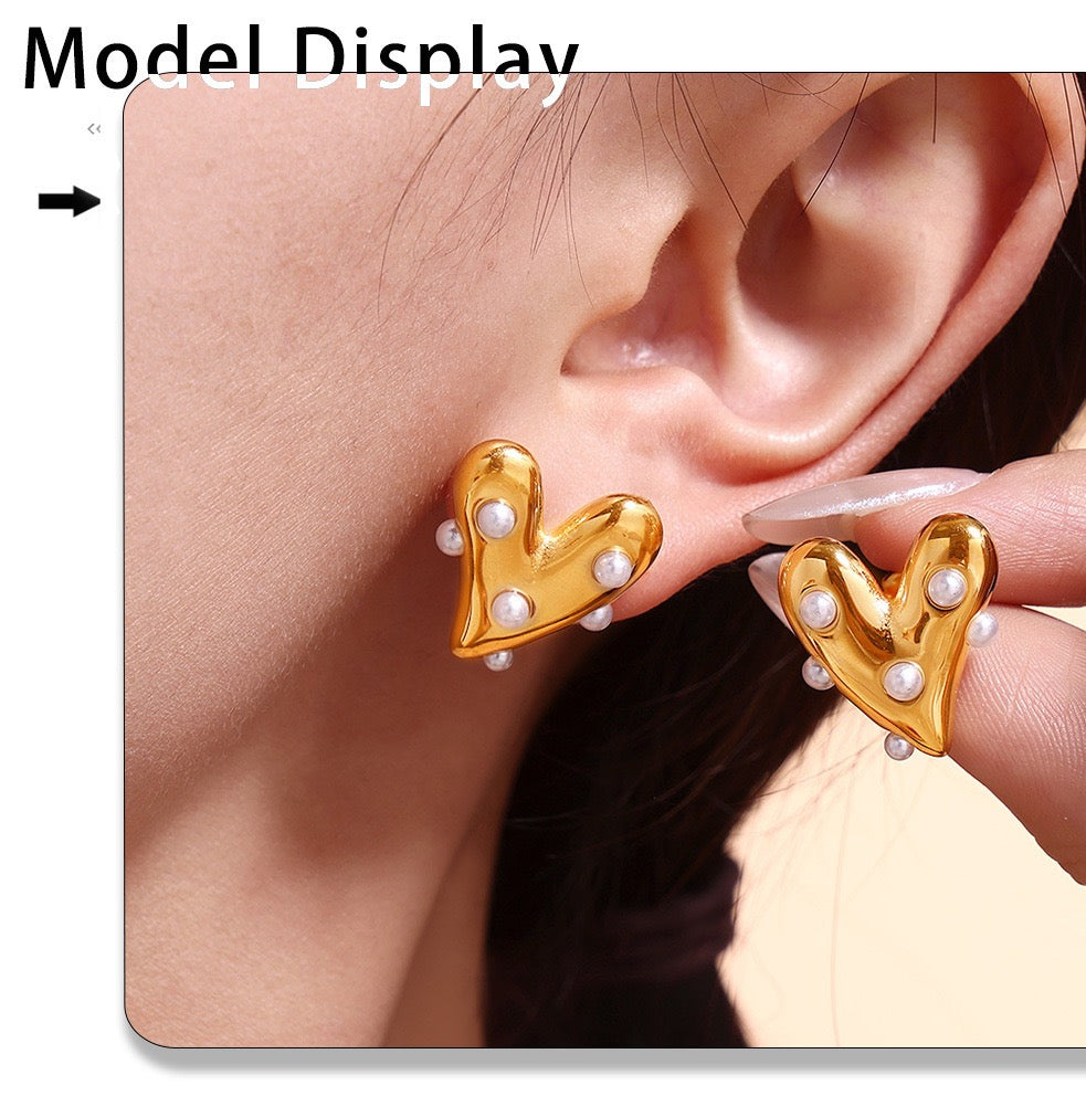 The Gilded Heart Suite - Articulated in Stainless Steel & Cultured Pearl