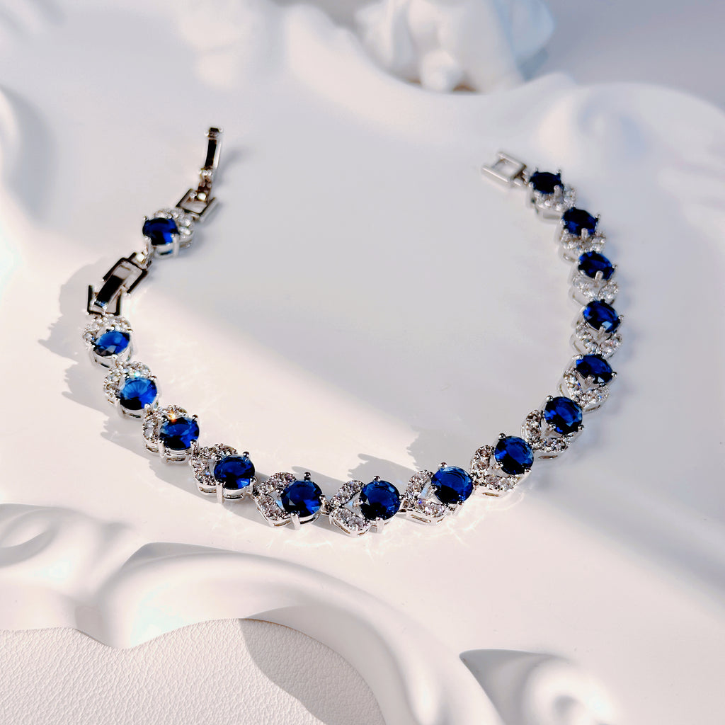 Sapphire Blue Heart Bracelet - Deep Blue Heart Charm Bracelet | Love & Loyalty Jewelry for Women