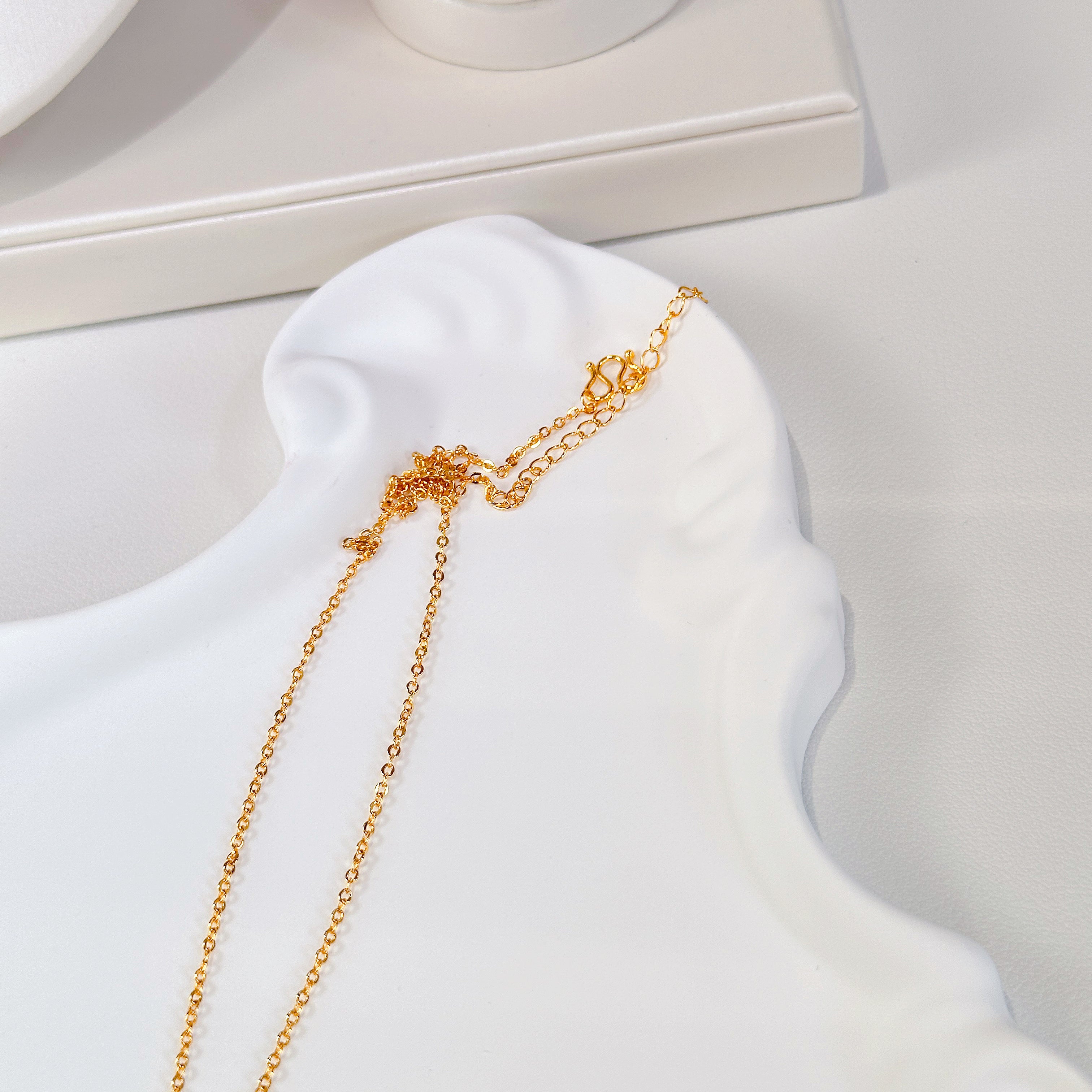 The Lucky Clover Pendant - Multi-Gemstone Necklace in 18K Gold Plated Brass