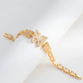 White Butterfly Pavé Bracelet – Gold Tone