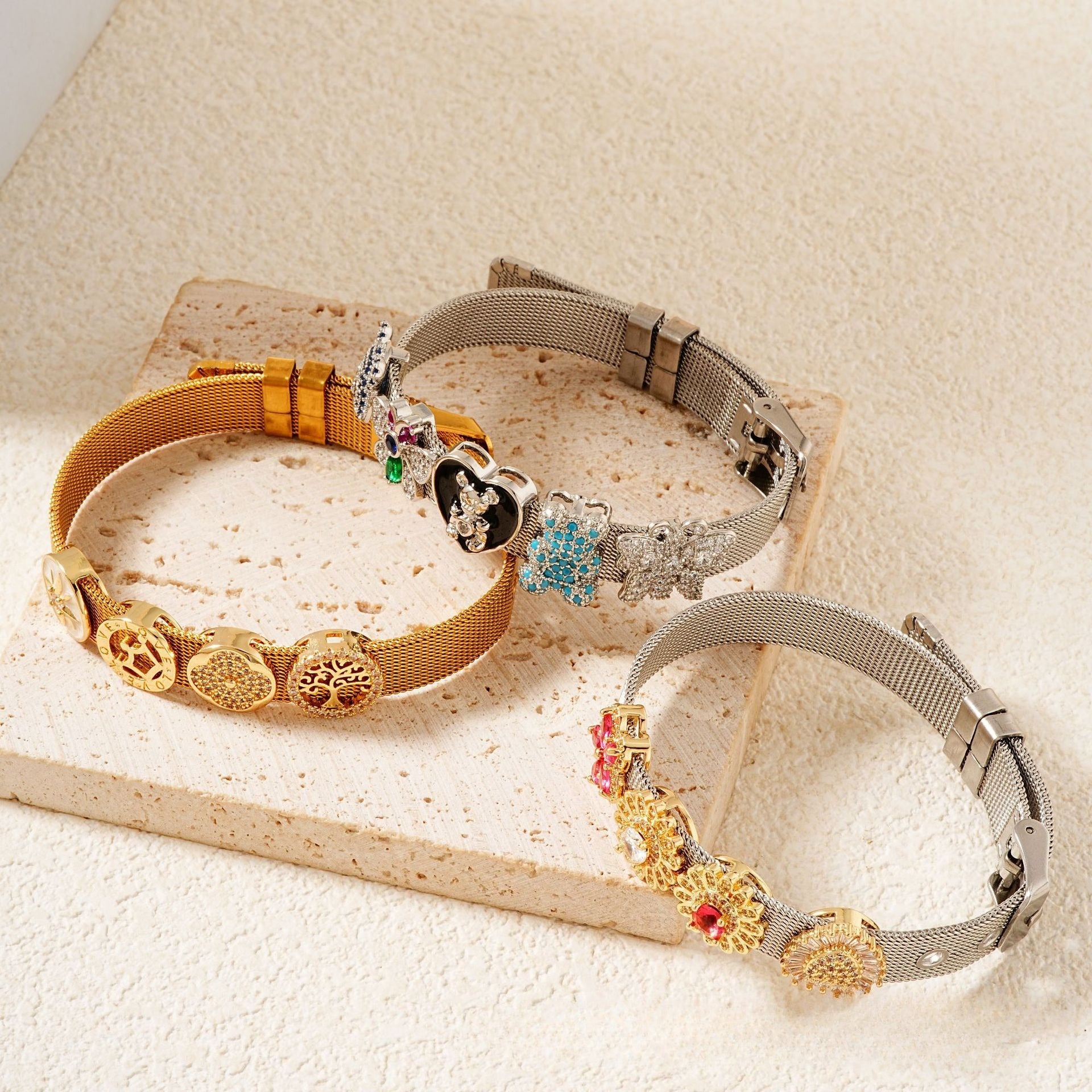 Pale Luna Celestial Glyphs: DIY Initial & Charm Band | Adjustable Bracelet & Watch Strap