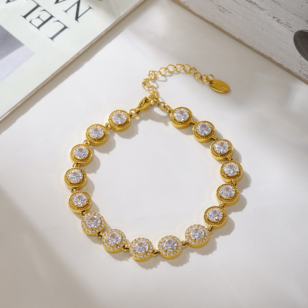 The Linear Light Set - Diamond-Cut Necklace & Bracelet in Gold or Steel