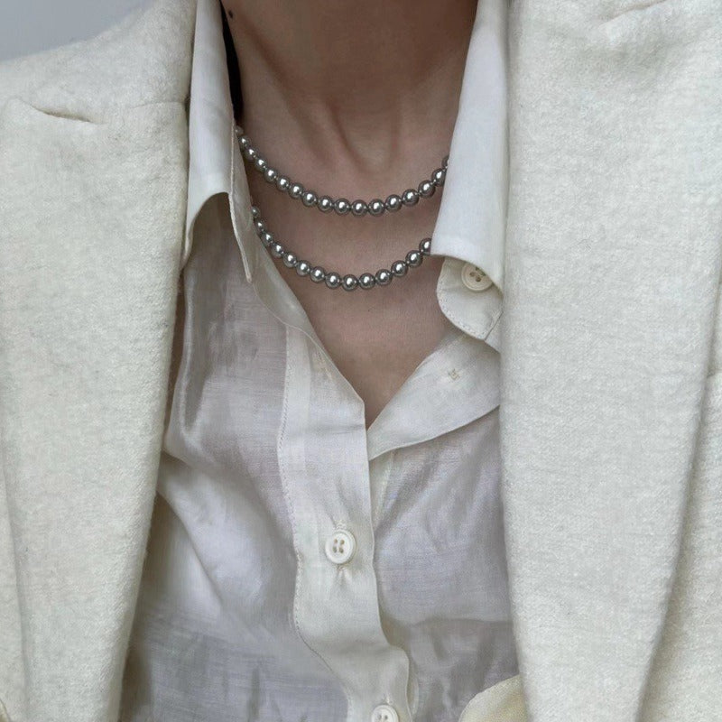 Lunar Luminescence · Classic Simulated Pearl Necklace (4-10mm)