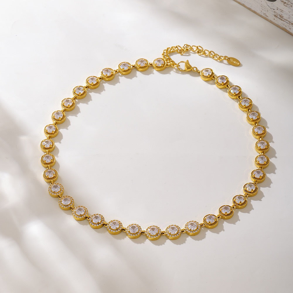 The Linear Light Set - Diamond-Cut Necklace & Bracelet in Gold or Steel