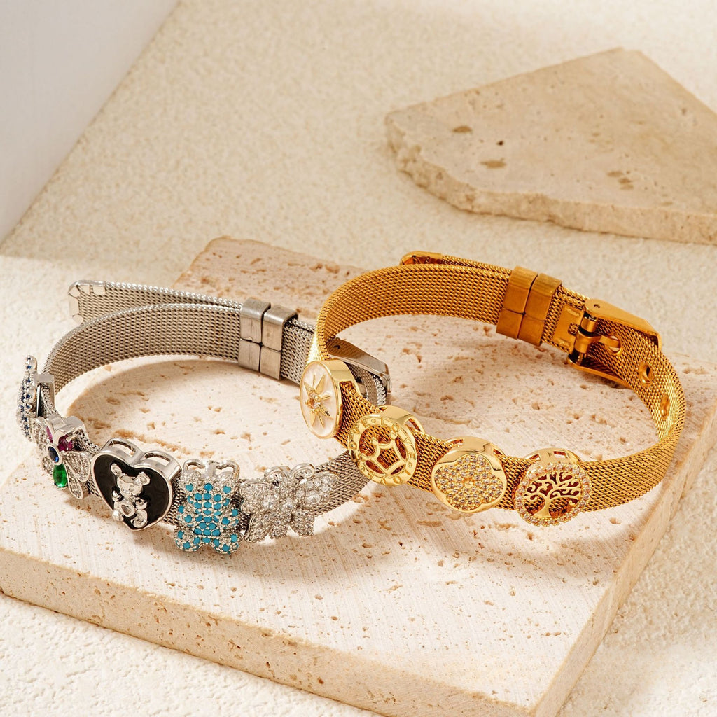 Pale Luna Celestial Glyphs: DIY Initial & Charm Band | Adjustable Bracelet & Watch Strap