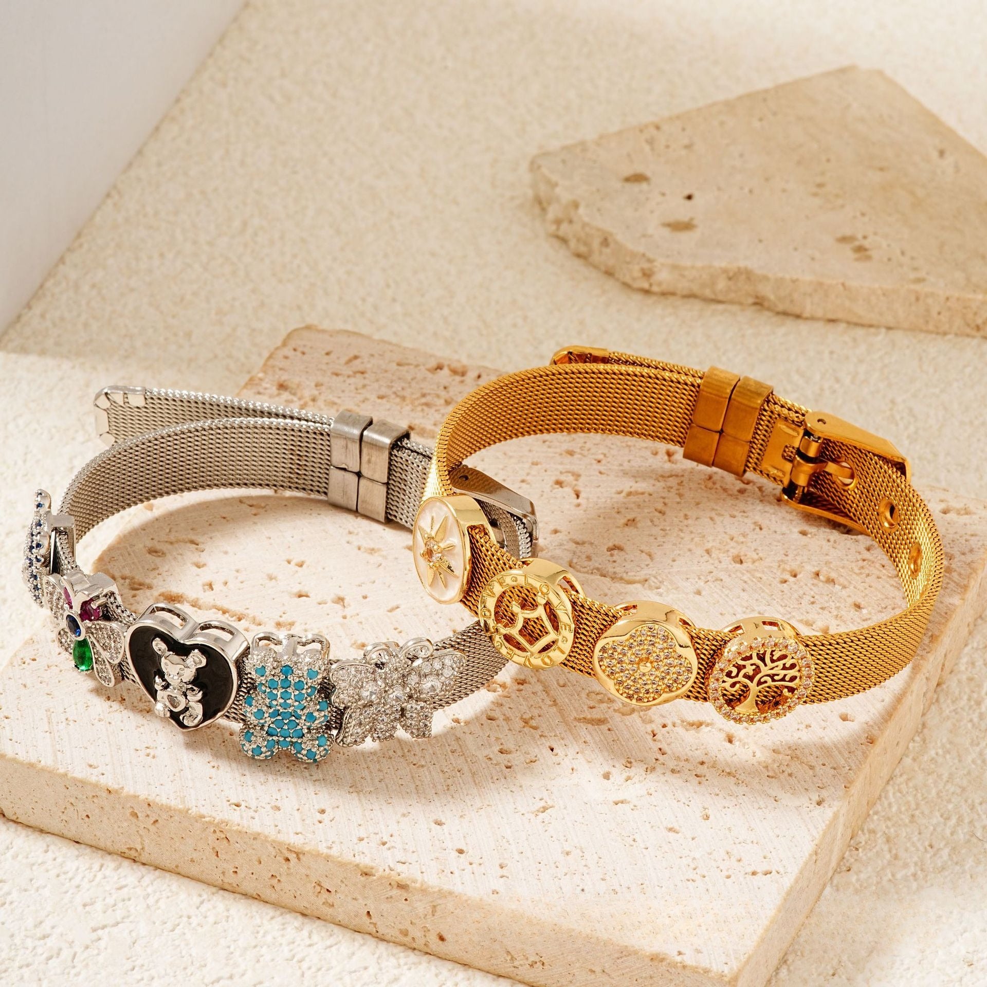 Pale Luna Celestial Glyphs: DIY Initial & Charm Band | Adjustable Bracelet & Watch Strap